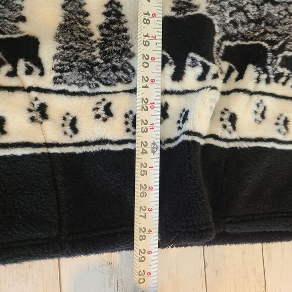 Vintage Andrea Faye Fleece Jacket Fleece Bears Winter Trees Cozy Zippered XXL - Picture 6 of 10